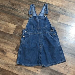 Girls Genuine girl blue jean shortalls size M 8/10